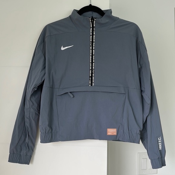 Nike Jackets & Blazers - Blue Nike FC Cropped Winbreaker / Pullover